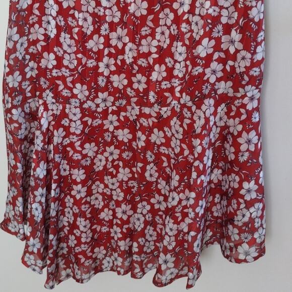 Sam Edelman Flutter Sleeve Amber Floral Asymmetrical Hem Dress Size 6 Party Boho - Picture 10 of 16